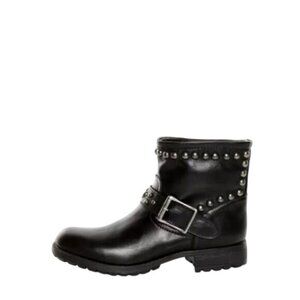 Kelsi Dagger Max Size 6.5 Black Leather Studded Ankle Moto Boot Grunge